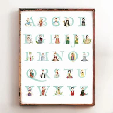 Alphabet Saints Poster/Gender Neutral